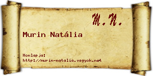 Murin Natália névjegykártya